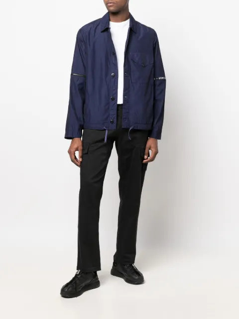 Stone Island detachable-sleeves logo-print shirt jacket
