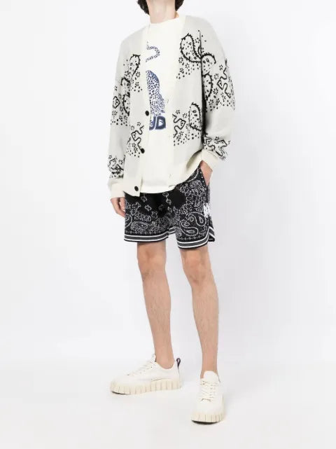 RHUDE bandana stripe-knit cardigan