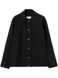 Jil Sander logo-print cotton-poplin shirt jacket
