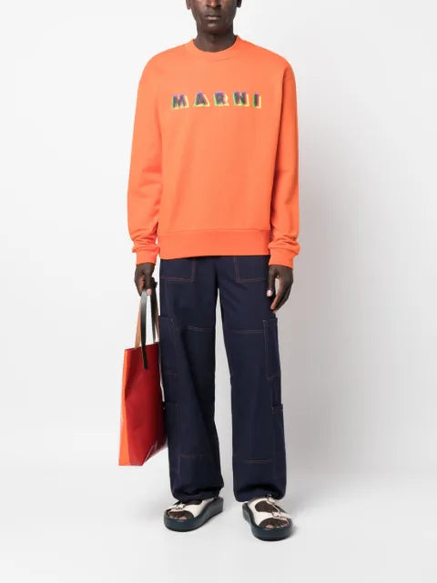 Marni logo-print cotton sweatshirt
