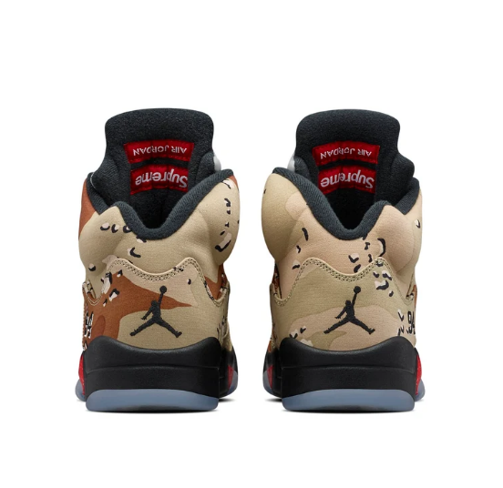 Air Jordan 5 Retro x Supreme 'Desert Camo' Sneakers 824371-201