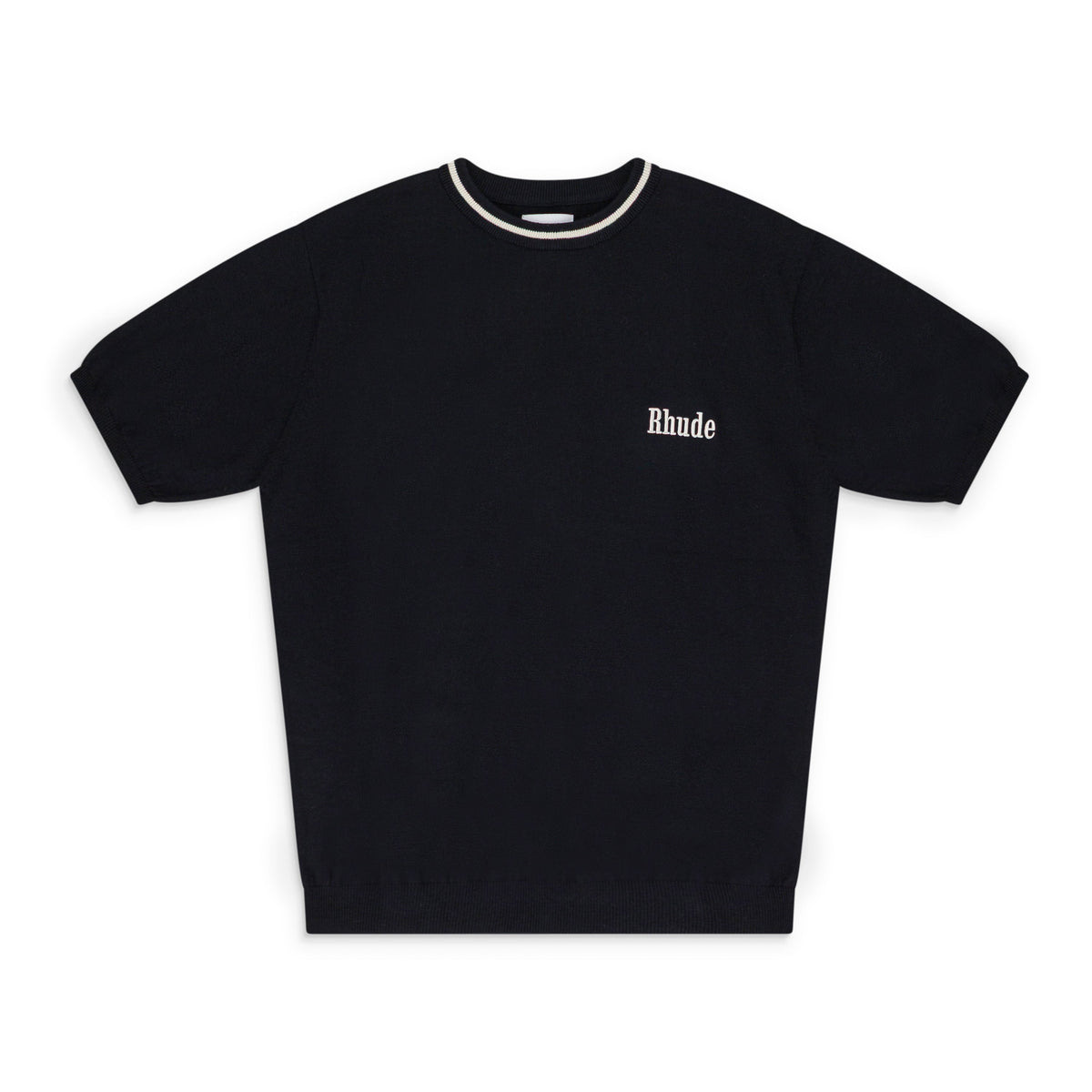 BLACK LOGO KNIT T-SHIRT