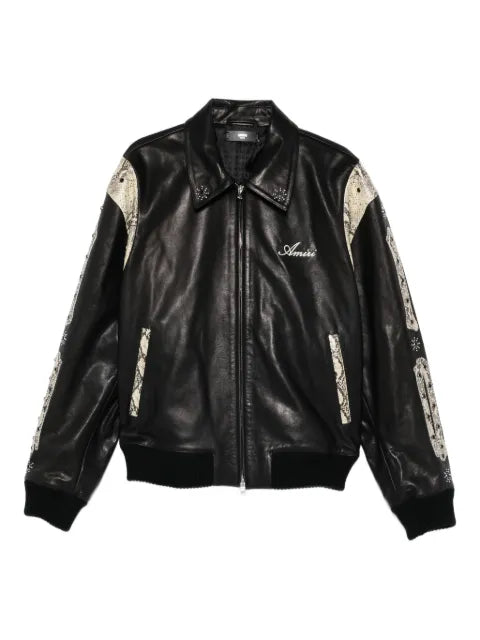 AMIRI snakeskin-print embellished jacket