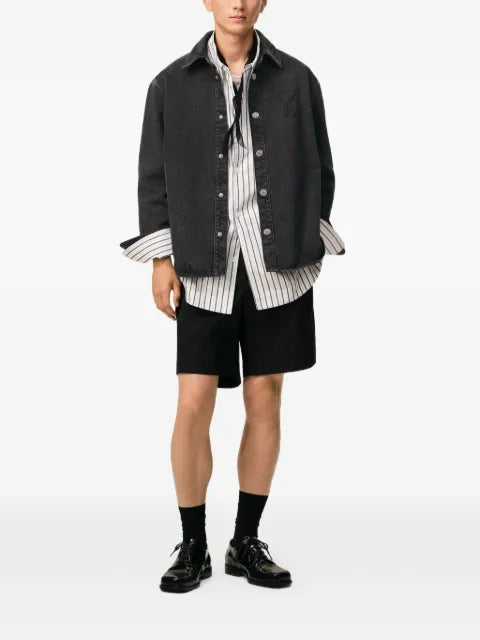 AMI Paris Overshirt with Knitted Ami de Coeur