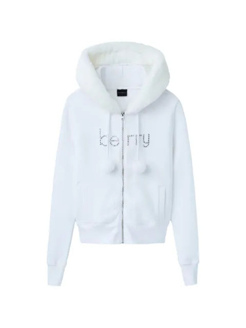 GV Gallery Raspberry Hills pom-pom zip-up hoodie