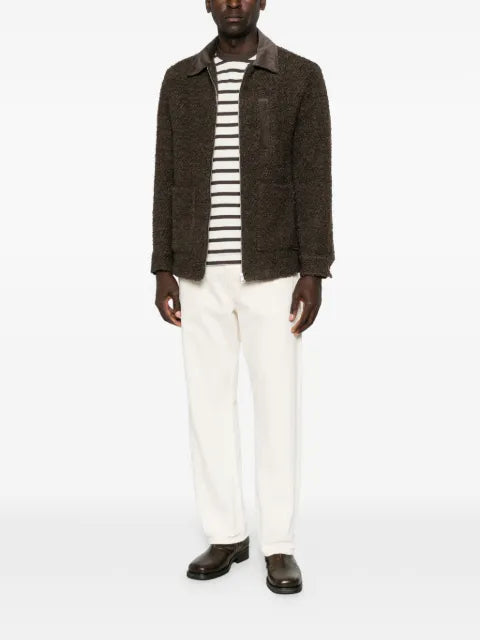 AMARANTO  bouclé corduroy-collar jacket