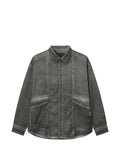 Musium Div. washed-effect panelled shirt jacket