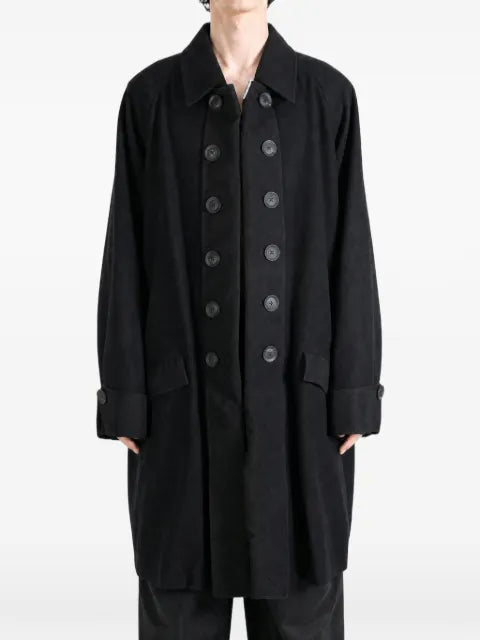 Yohji Yamamoto double-breasted raglan-sleeve jacket