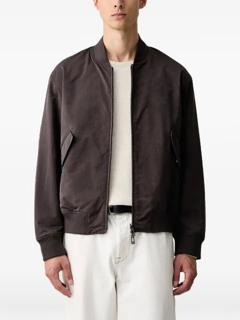 Armani Exchange logo-embroidered reversible bomber jacket