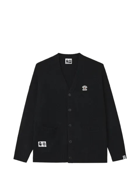 FINGERCROXX logo-patch V-neck cardigan