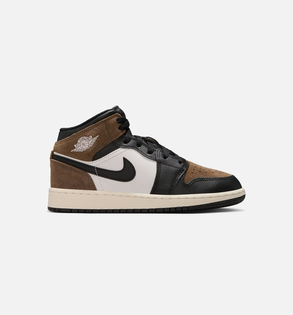 Air Jordan 1 Mid Grade School - Black/Phantom/Palomino/University Red