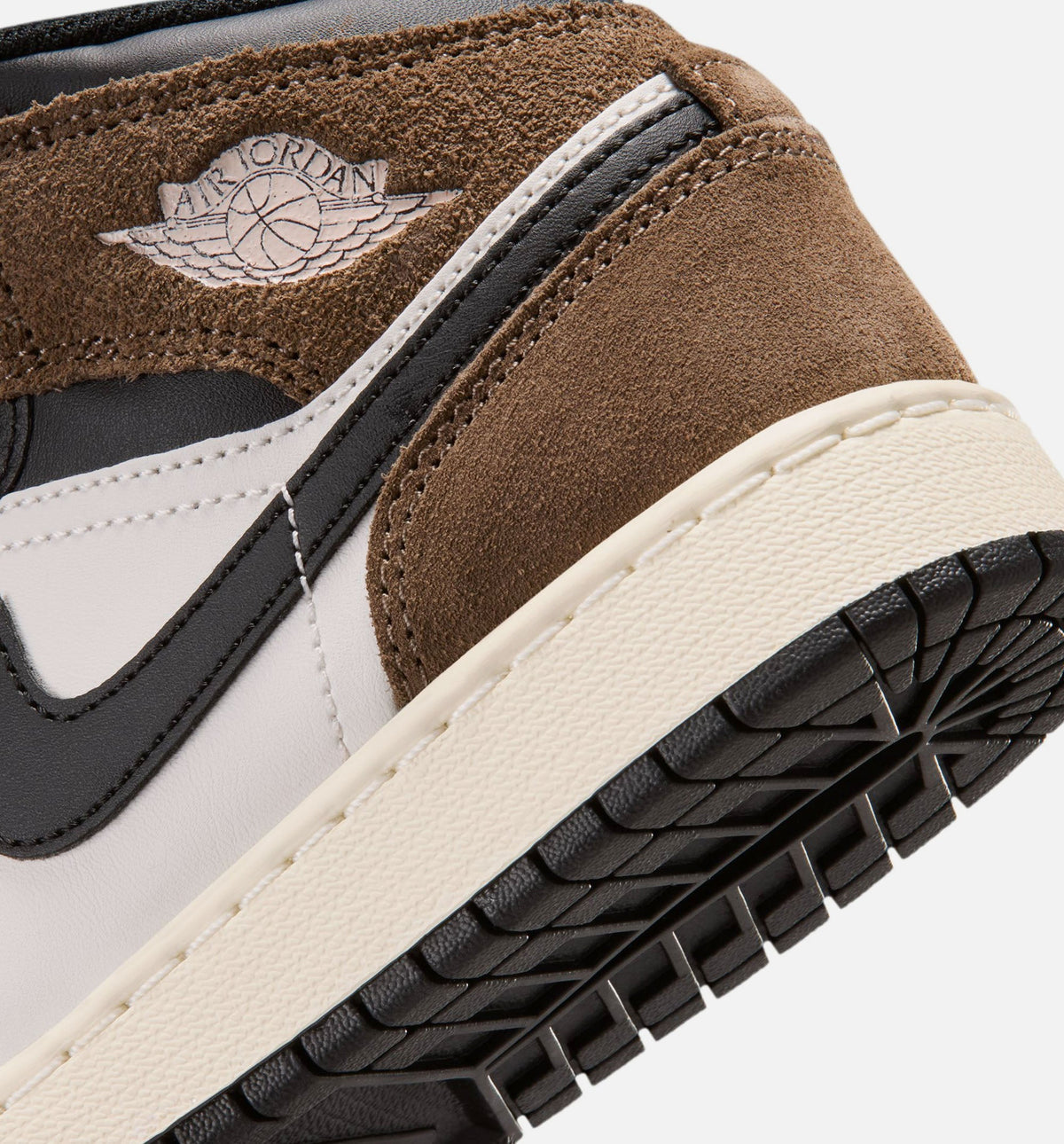 Air Jordan 1 Mid Grade School - Black/Phantom/Palomino/University Red