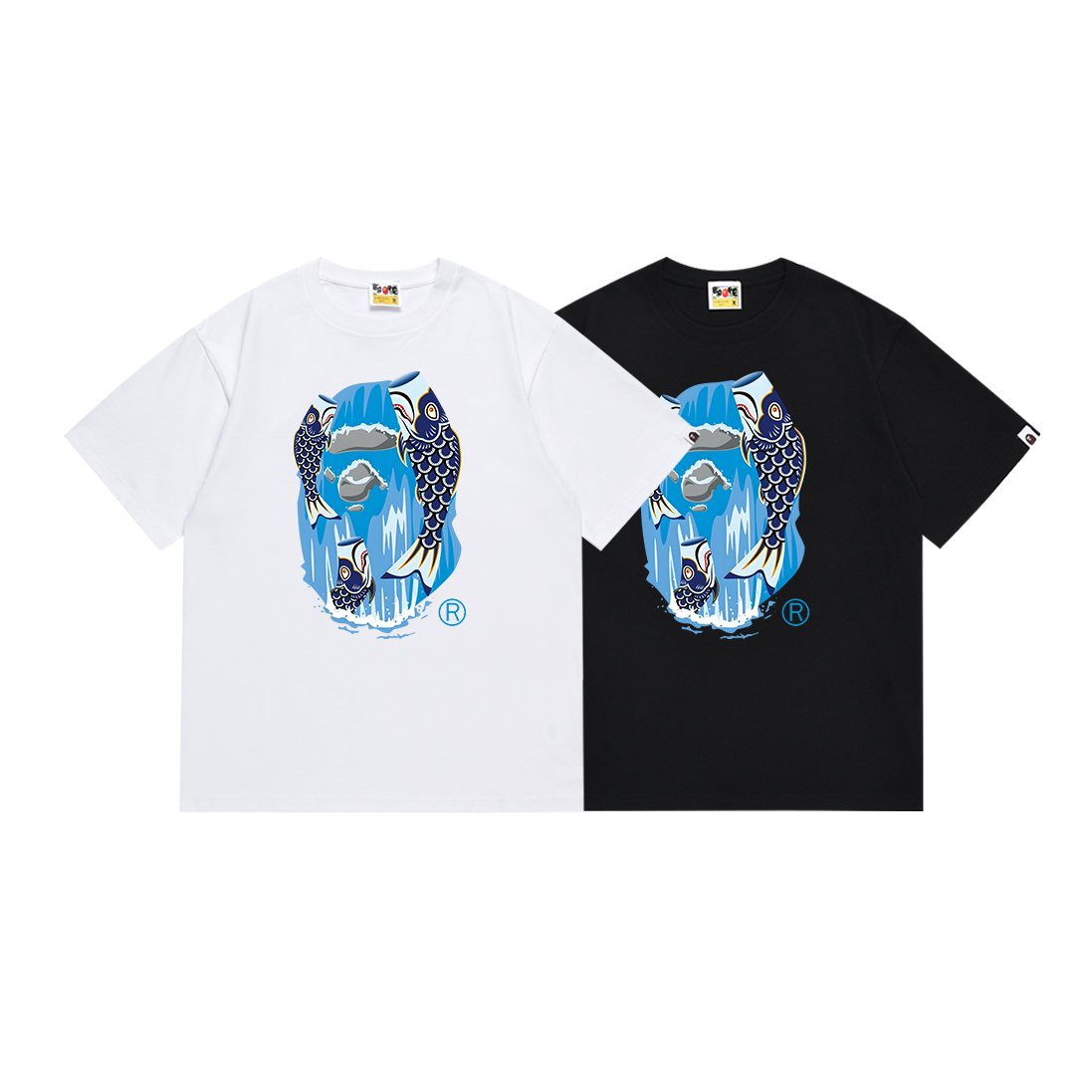 BAPE Fish Waterfall Graphic Short-Sleeve T-Shirt