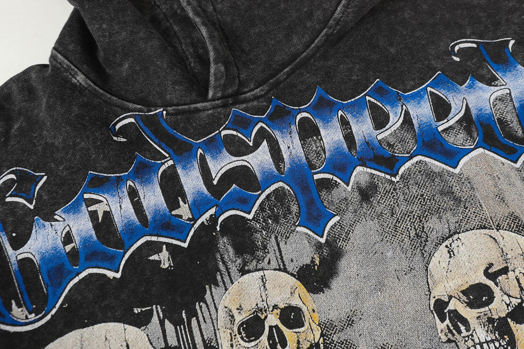 Godspeed Pain No Gain Acid Wash Graphic Hoodie