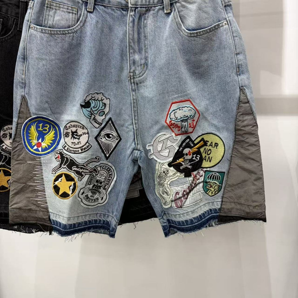 Godspeed Fear No One Patch Denim Shorts