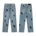 Chrome Hearts Levi's 905 Black Cross Patch Light Blue Jeans