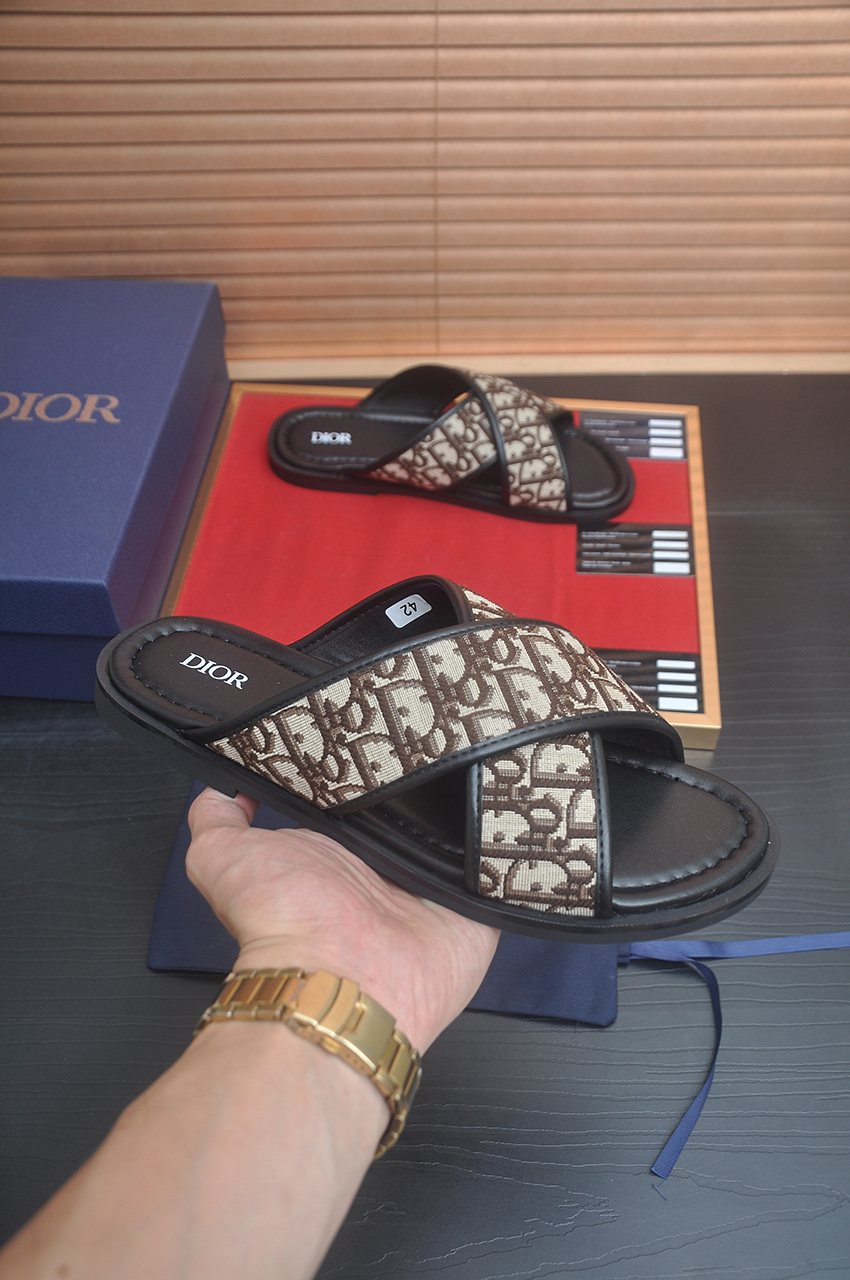 Dior Monogram Crossover Slide Sandals