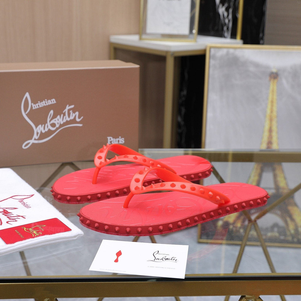 Christian Louboutin Studded Thong Flip-Flop Sandals