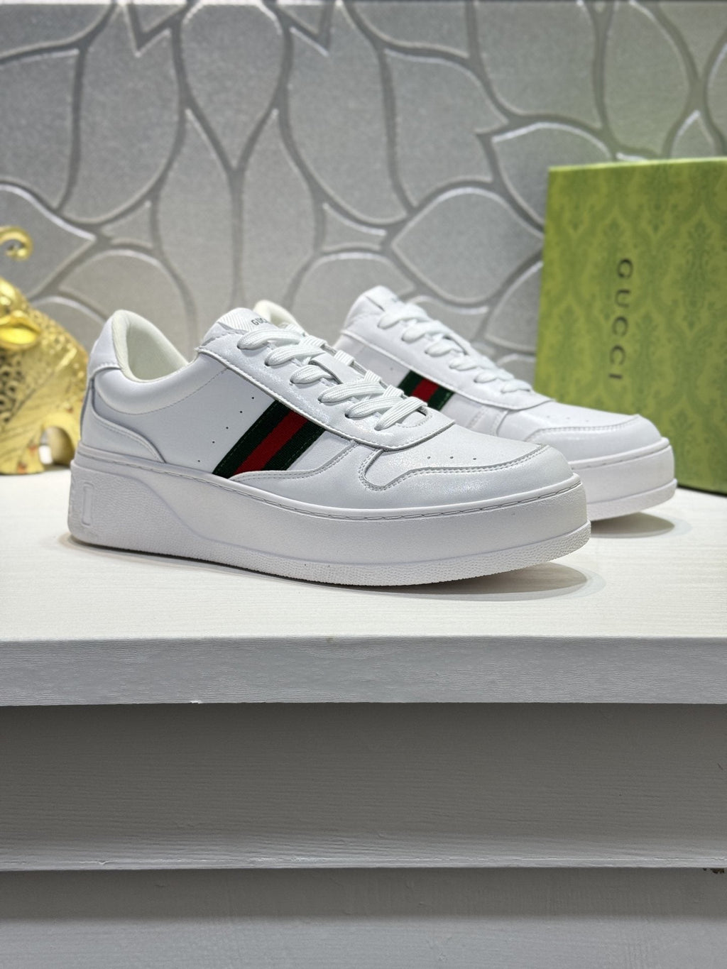 Gucci Green-Red Stripe Sneakers